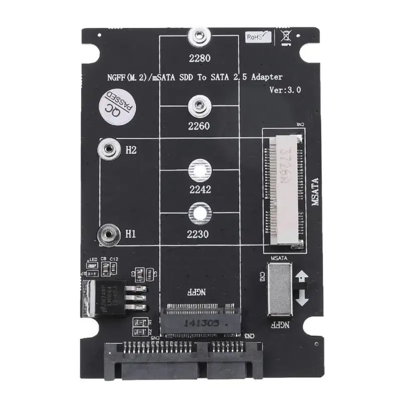 2 в 1 адаптер NGFF M.2 B + M Key Mini PCI E или mSATA SSD к SATA III PCB для полного msata SSD/ 2230/2242/22x80