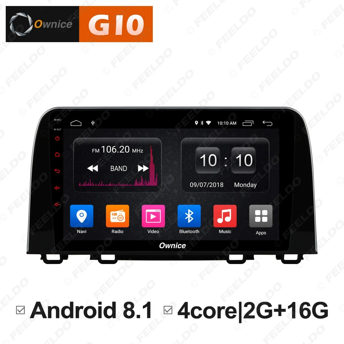 FEELDO 10 1 &quotAndroid 6 0 4 ядерный/DDR3 1G/16G/поддержка 4G ключ автомобильный медиаплеер с GPS/FM/AM