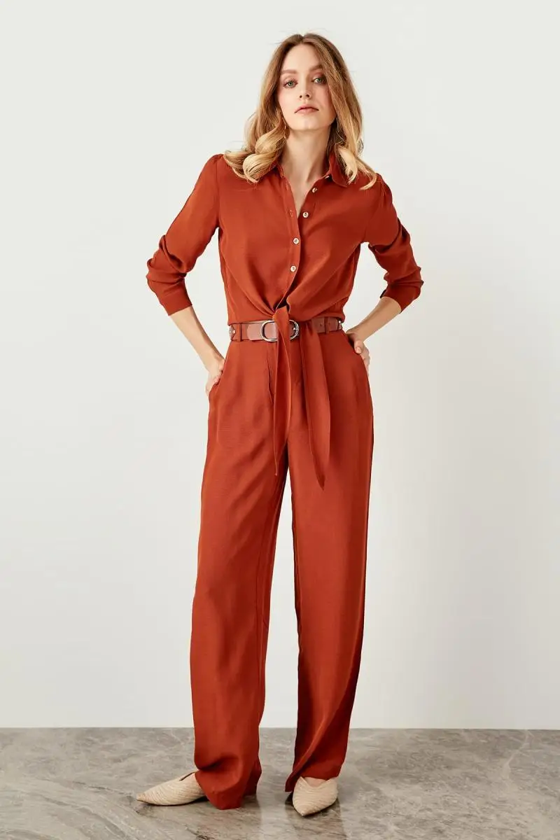 Trendyol Брюки клеш с корицей TWOSS19XB0039|Брюки| |