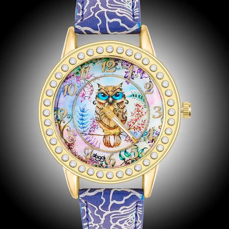SHAARMS новые маленькие часы с рисунком Совы Позолоченные Цифровые кварцевые