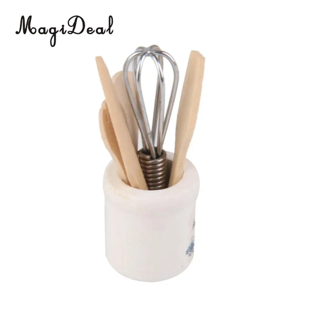 MagiDeal 1/12 кукольный домик миниатюрный деревянный набор посуды ложка для яиц
