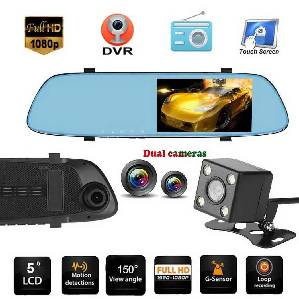 Anytek T22 5 ''Dash Cam Full HD 1080p сенсорный экран автомобильный dvr камера g сенсор ночного