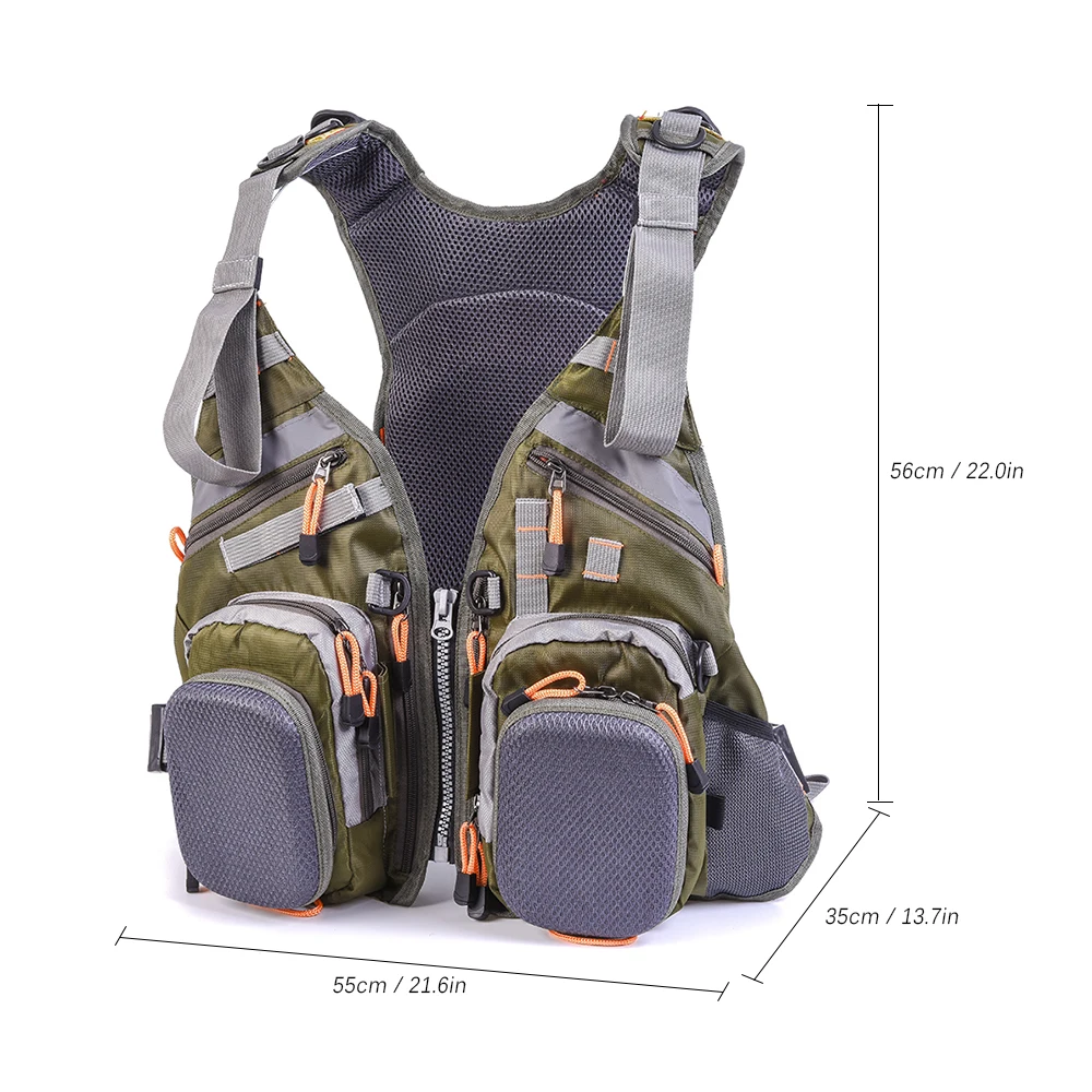 

Blusea Mesh Fly Fishing Vest Backpack Breathable Outdoor Fishing Vest Drifting Jacket yellow / white Water sports Life Vest 2019
