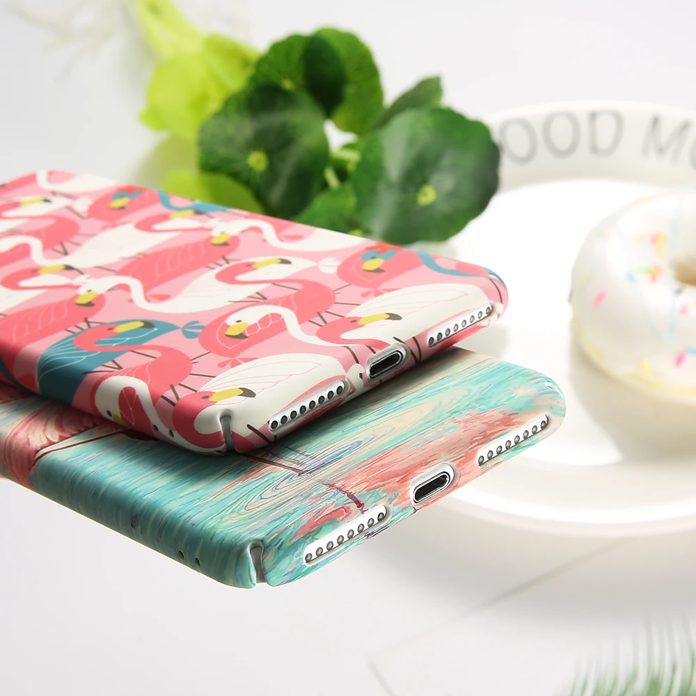 KISSCASE милые чехлы для телефонов с изображением фламинго iPhone 7 8 Plus X мультяшный