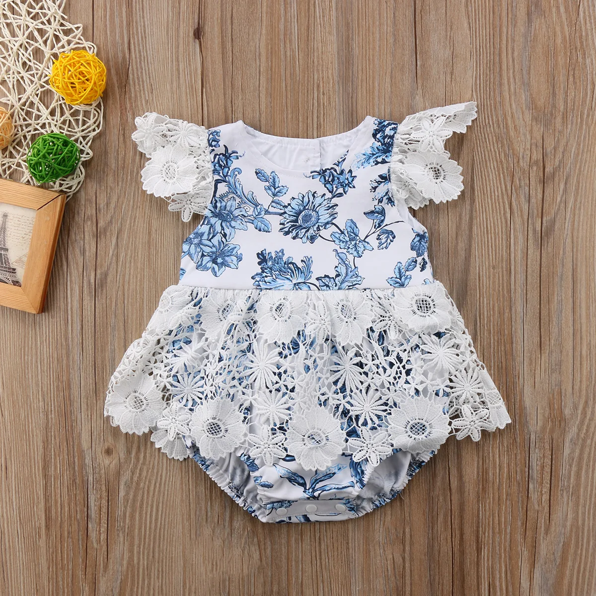 

Pudcoco Girl Jumpsuits 0-24M Newborn Baby Girls Romper Lace Floral Dress Jumpsuit Outfit Sunsuit Summer