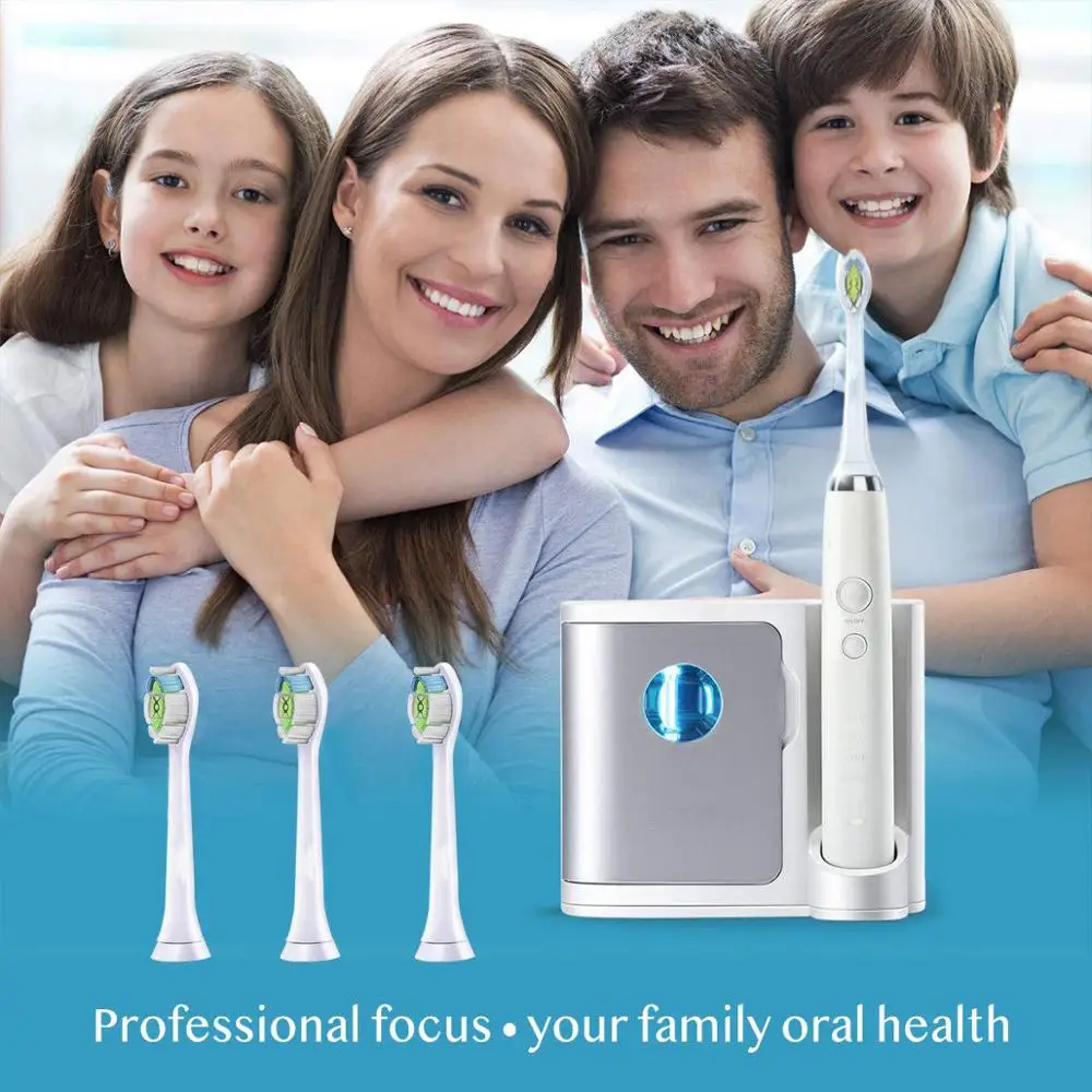 4 шт Съемные насадки для зубной щетки зубных щеток Philips Sonicare DiamondClean HydroClean черно