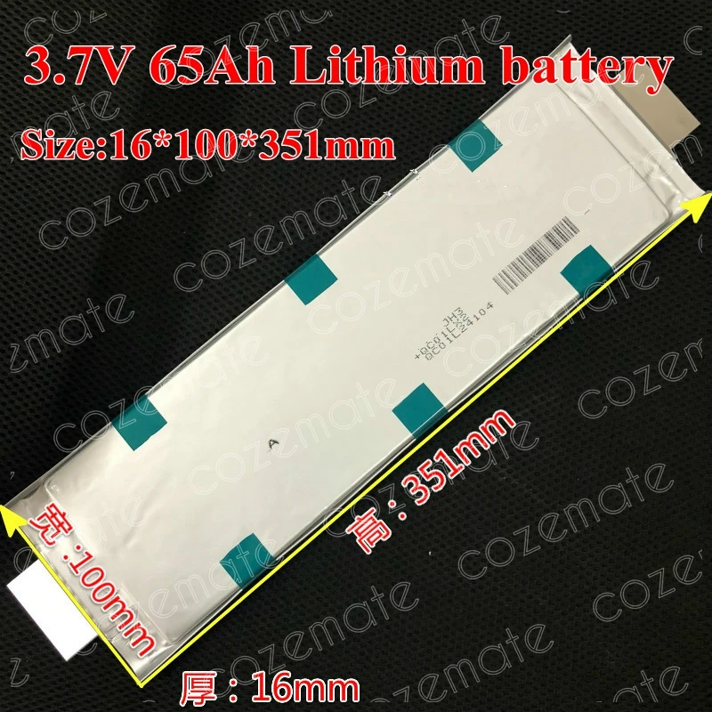 1pc 3.7v 65Ah Li-polymer Battery 140A Discharge High Capacity for EV Pack Power Tools Jumper Starter | Электроника