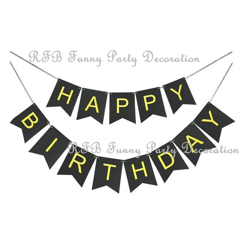 

Black and Gold Kids Birthday Party Supplies Banner Rose Gold Balloons Paper PomPoms Wedding Baby Shower Event Party Decorations