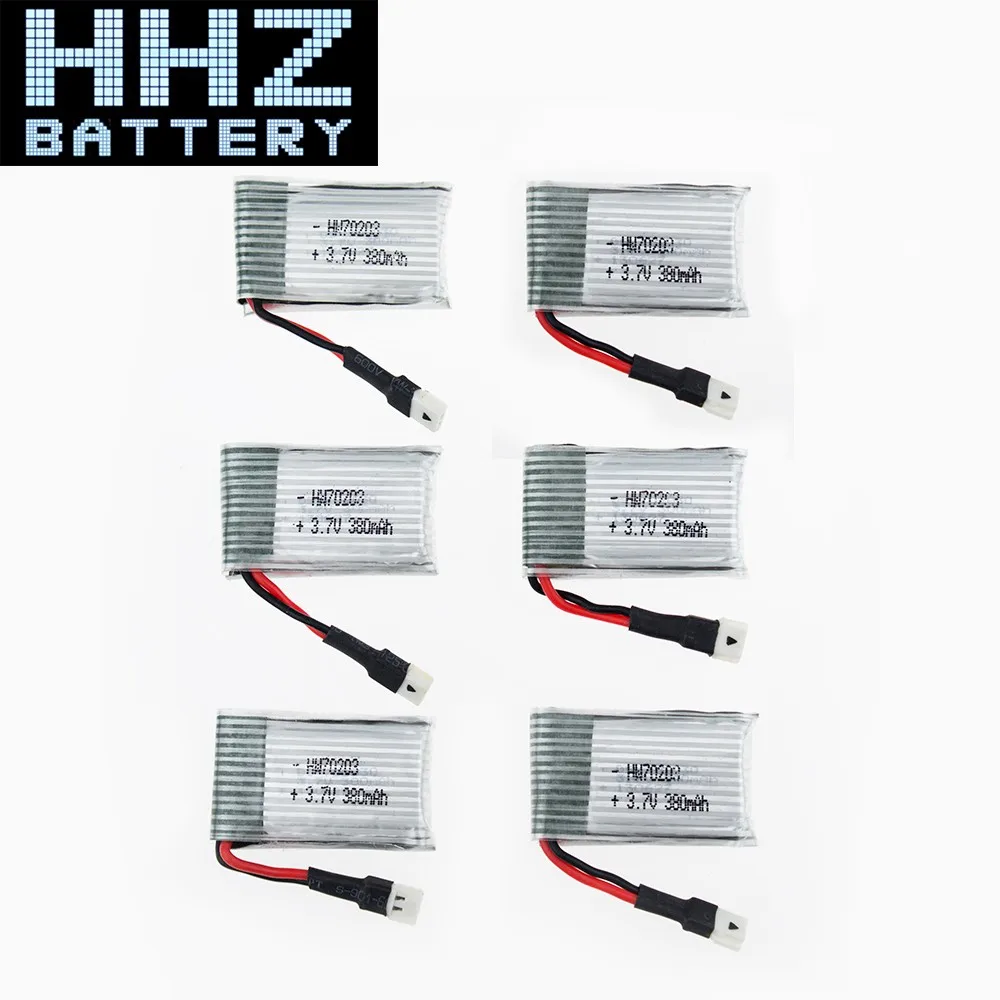 6pcs 3.7V 380mAh LiPo Battery 6 in 1 charger plug For E20 H107C H107L H107 U816 V252 Hubsan JXD 385 Wltoys | Электроника