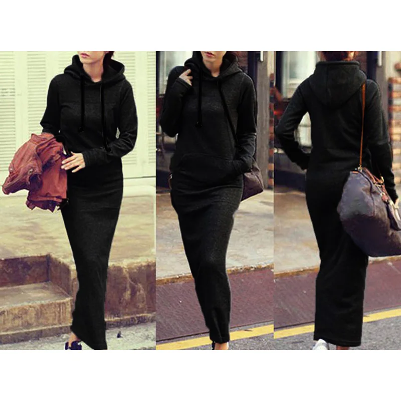 Женские Свитер оверсайз повседневное с капюшоном длинным рукавом Толстовка