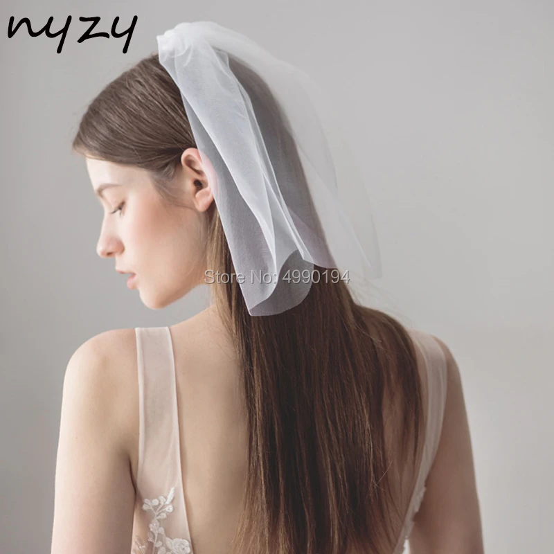 NYZY V12 Real White Ivory Birdcage Veil Blusher Short Wedding Bridal With Comb voile velo novia 2019 | Свадьбы и торжества