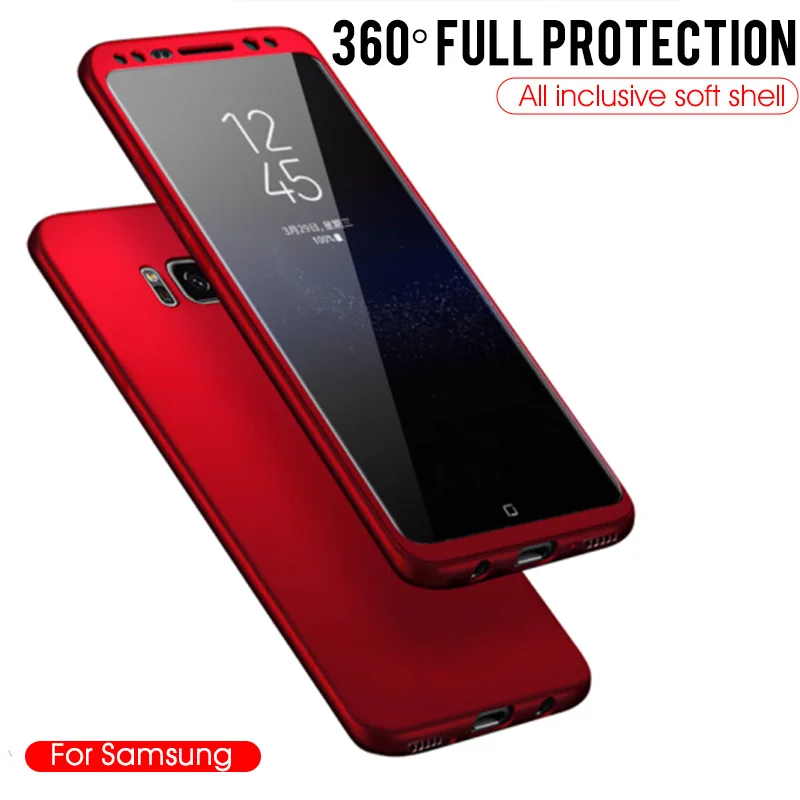 Роскошный ударопрочный чехол для телефона на 360 градусов Samsung Galaxy S8 S9 Plus Note 8 9