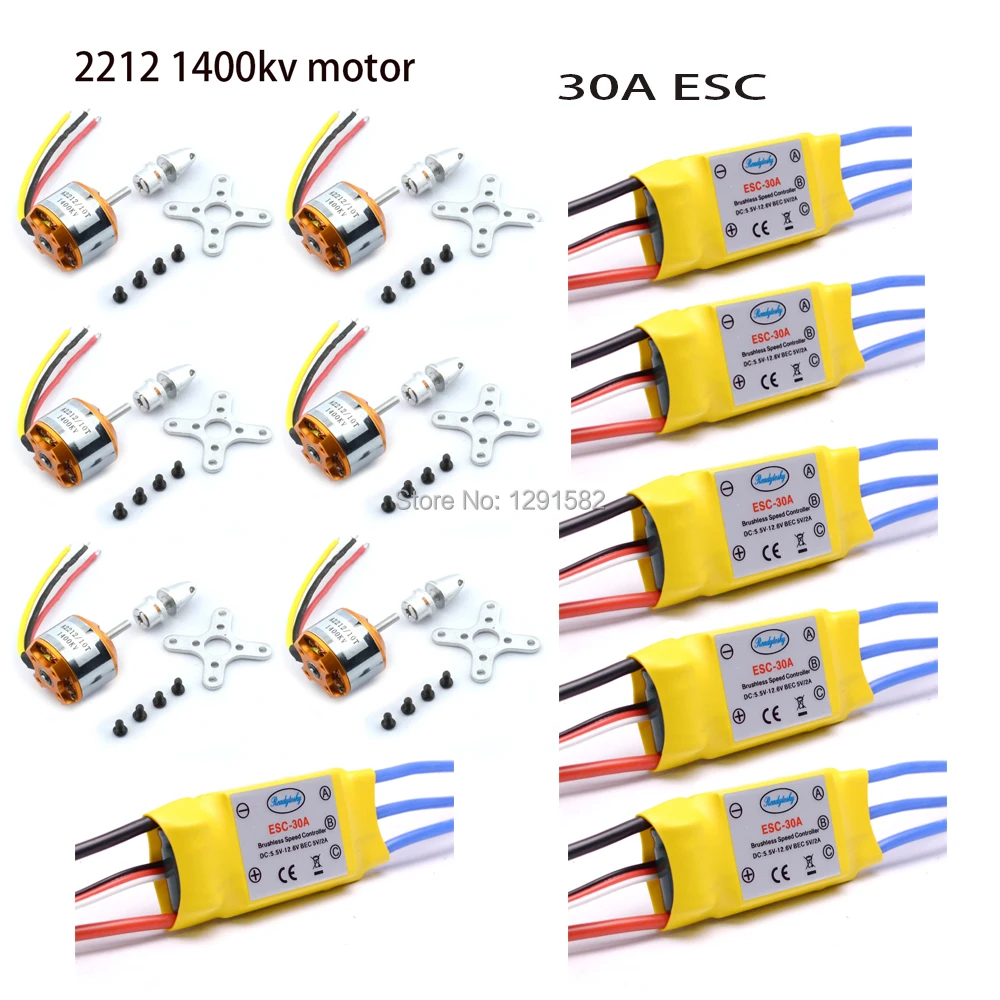 Бесщеточный контроллер скорости A2212 2212 1400KV бесщеточный 30A ESC с 2 А 5 В BEC для