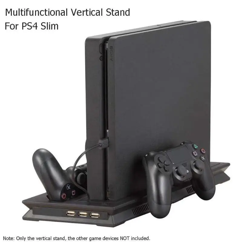 Для PS4 тонкий вертикальный стенд двойной вентилятор охлаждения контроллер