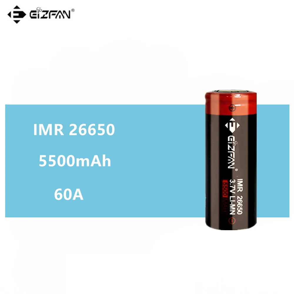 EIZFAN IMR 26650 5500 мАч 60A EFAN Li Ion 3 7 В аккумуляторная батарея для Mech Box Mod Vaporizer Kit мощный