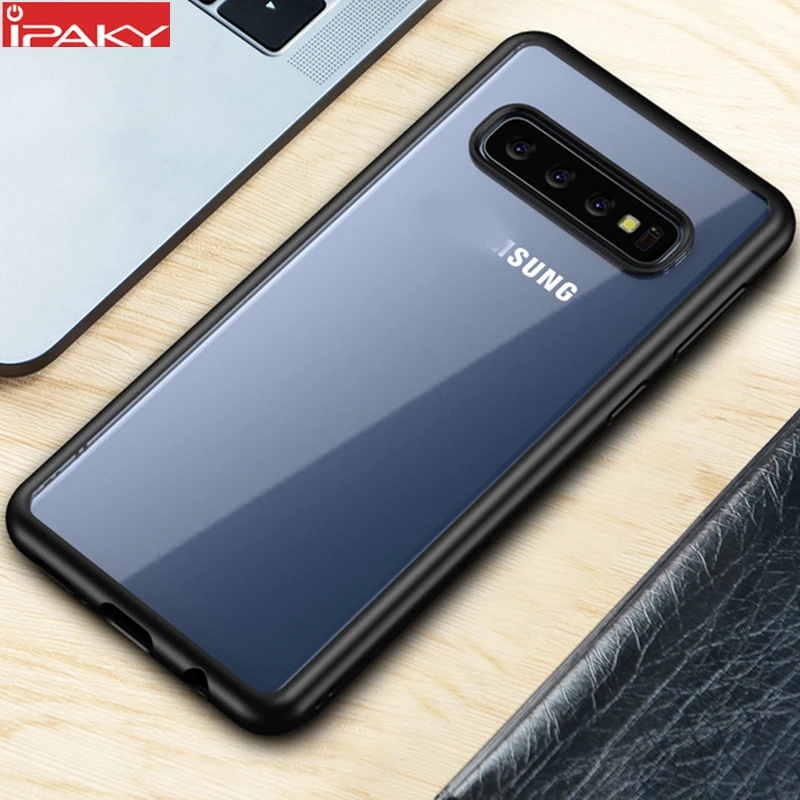 

for Samsung S10 Case IPAKY S10e Case Transparent Impact Resistant TPU+PC Hybrid Shockproof for Samsung Galaxy S10 Plus Case