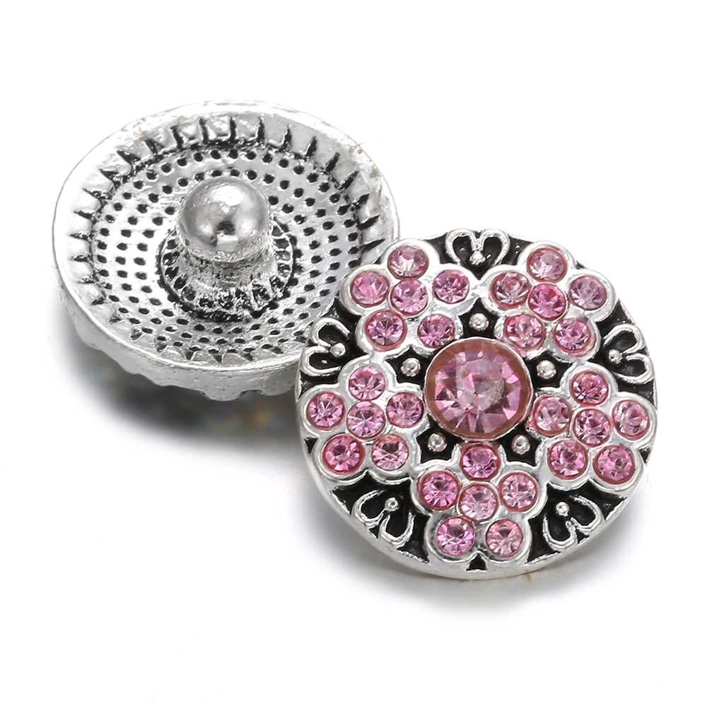 6pcs/lot Christmas Snap Jewelry Crystal Rhinestone Snowflakes 18mm Metal Buttons Fit Bracelet Bangles Gifts | Украшения и