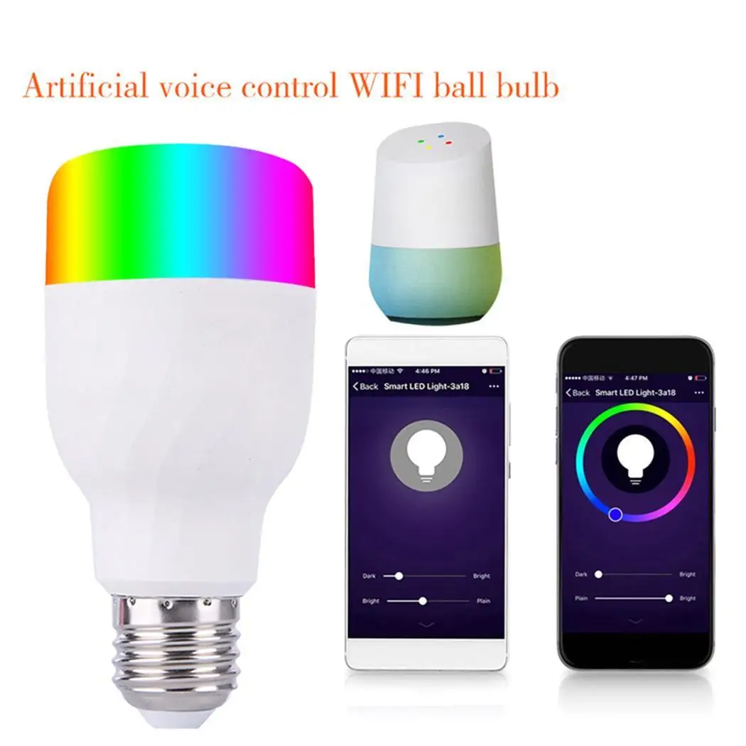 12 Вт умные лампочки WiFi Голосовое управление RGB Серебряная энергосберегающая