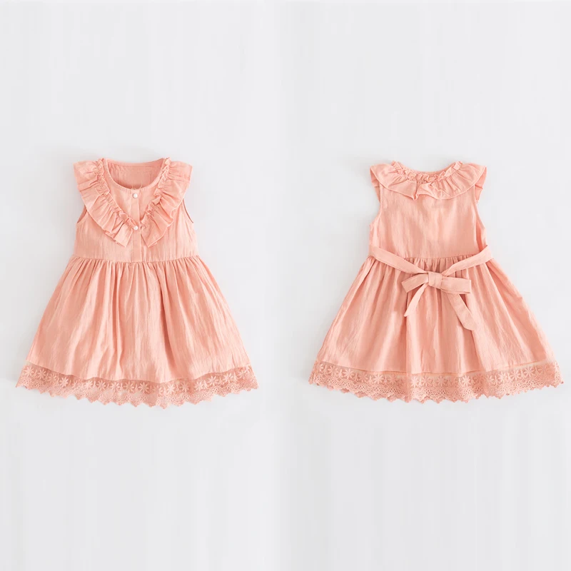 Кружевное платье с оборками летняя одежда для маленьких девочек от 2 до 8 лет