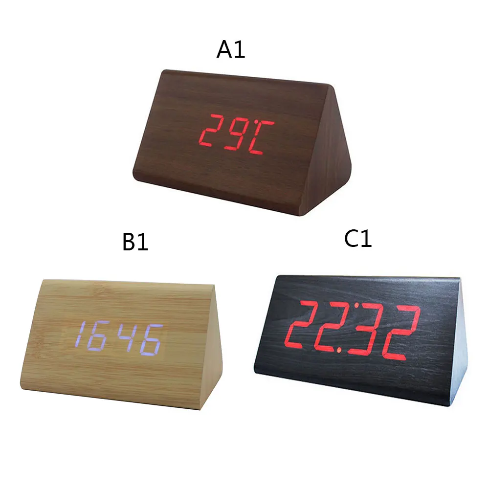 Светодиодные цифровые часы будильник USB/батарея электронный светодиодный