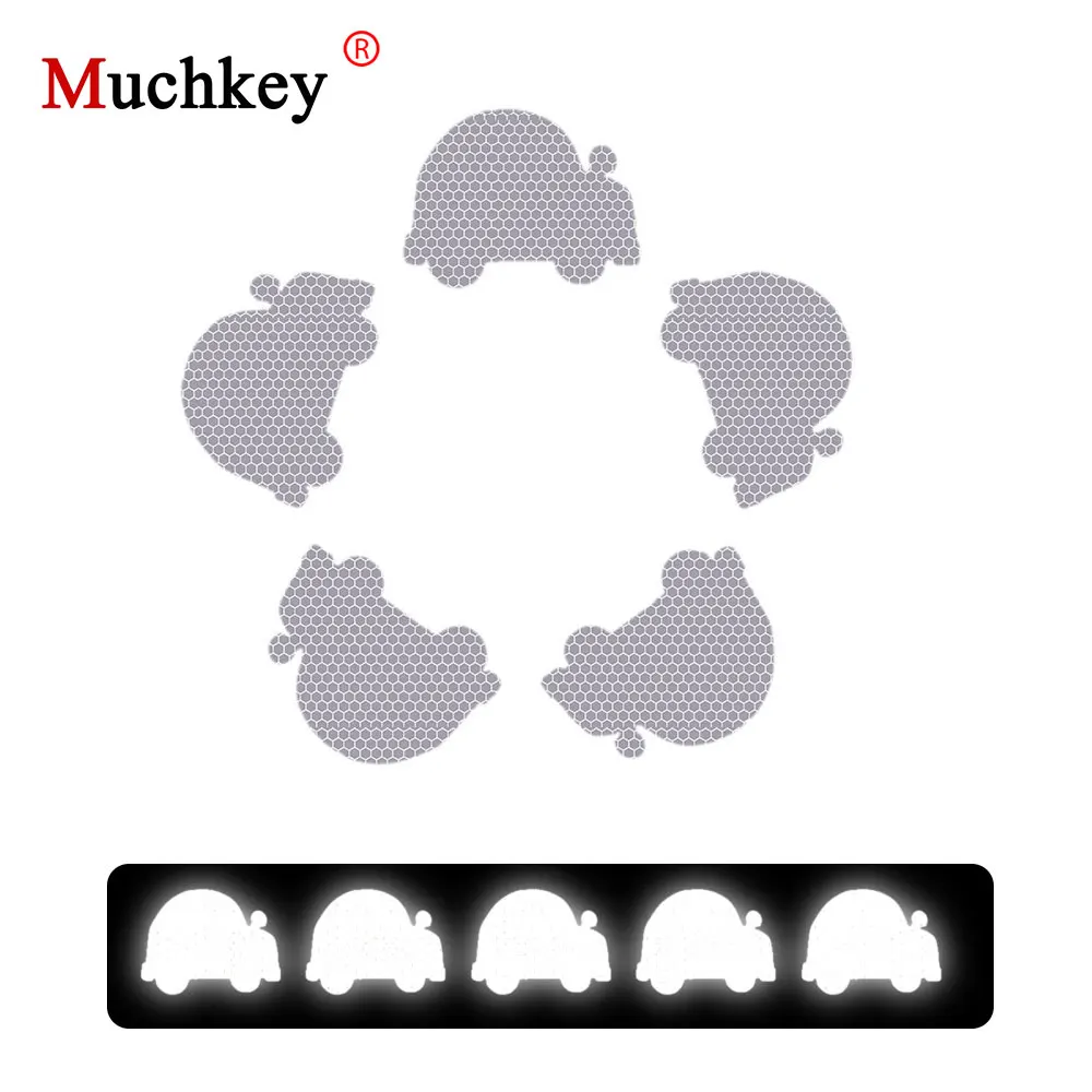 

Car-Shaped Cartoon Car Sticker Safety Reflective Warning Stickers DIY Decoration Decals Waterproof Tags Car Accessories 10Pcs