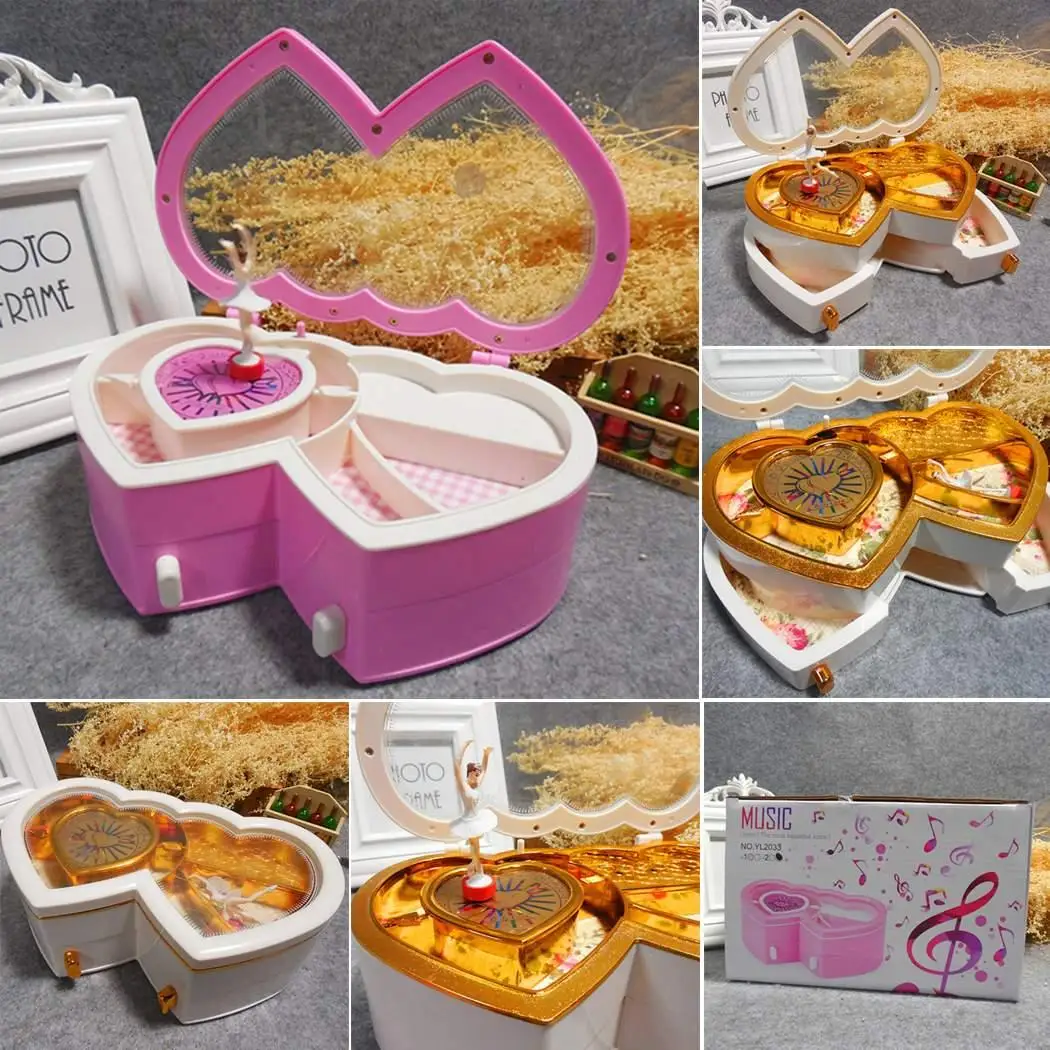 Двойное сердце в форме Танцующая балерина вращающиеся украшения ручной