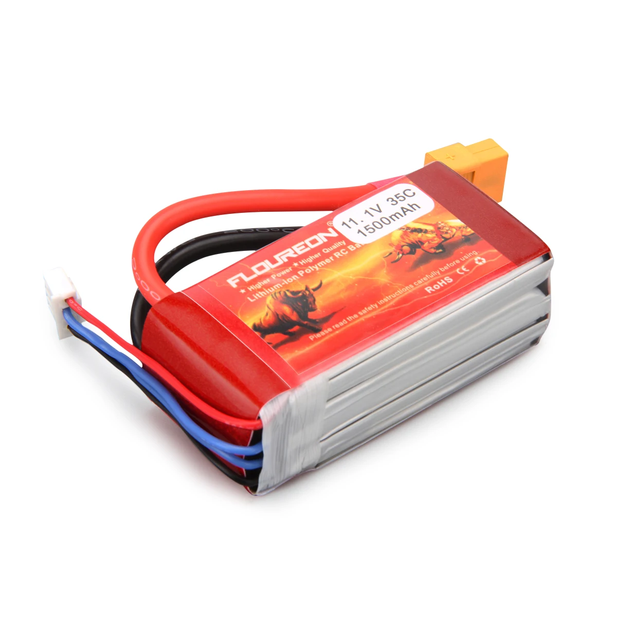 Floureon 3S1P 11 1 V 1500 мА/ч 35C LiPo Батарея серые кисточки с XT60 Разъем для RC Evader BX автомобиля