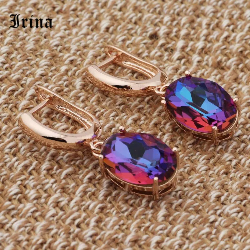 Женские серьги подвески Irina 585 из розового золота ювелирные изделия для