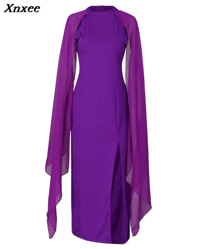 

Xnxee Long Dress Women 2020 New Arrival Batwing Sleeve Fashion Chiffon Dresses Sexy Vestidos Elegant Vestido De Festa S-XXL