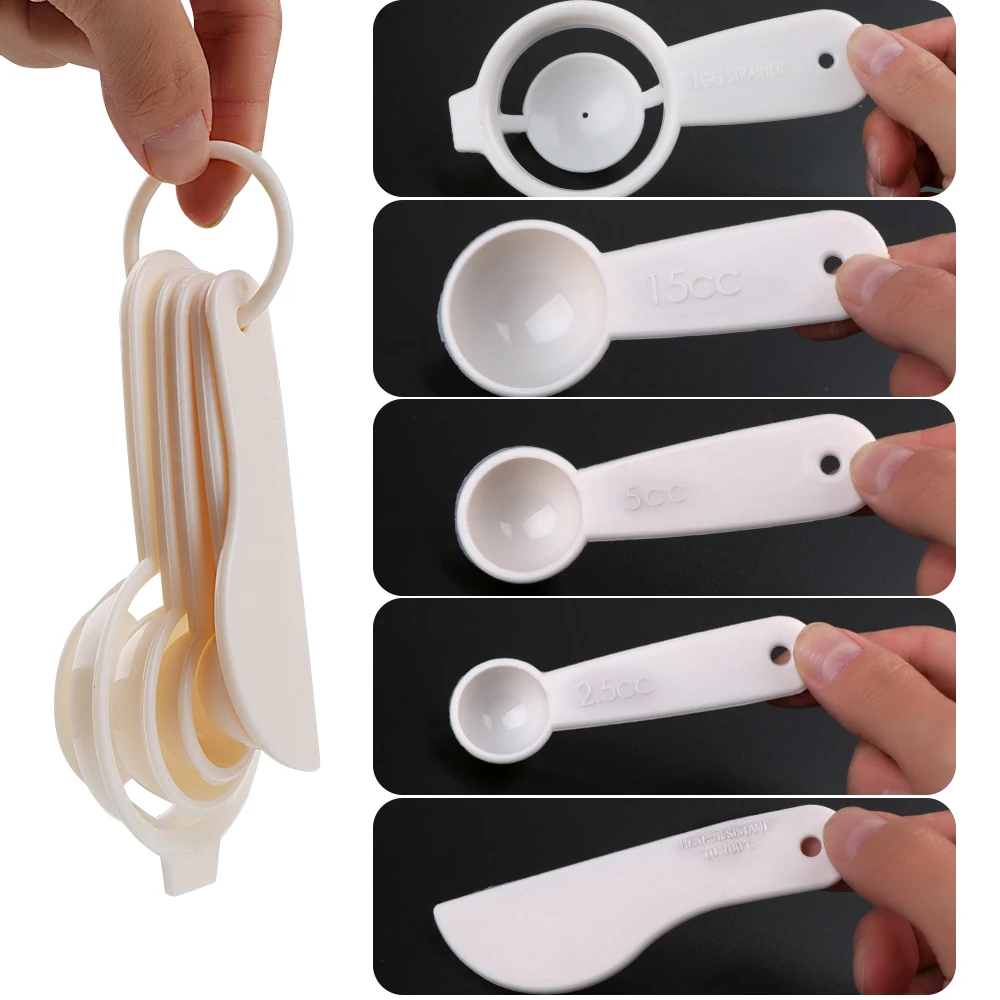 5pcs/set Measuring Spoon Set Egg White Separator &amp Scraper Sugar Cake Baking Tools Pastry Tool Sets Bakeware Accessories | Дом и сад