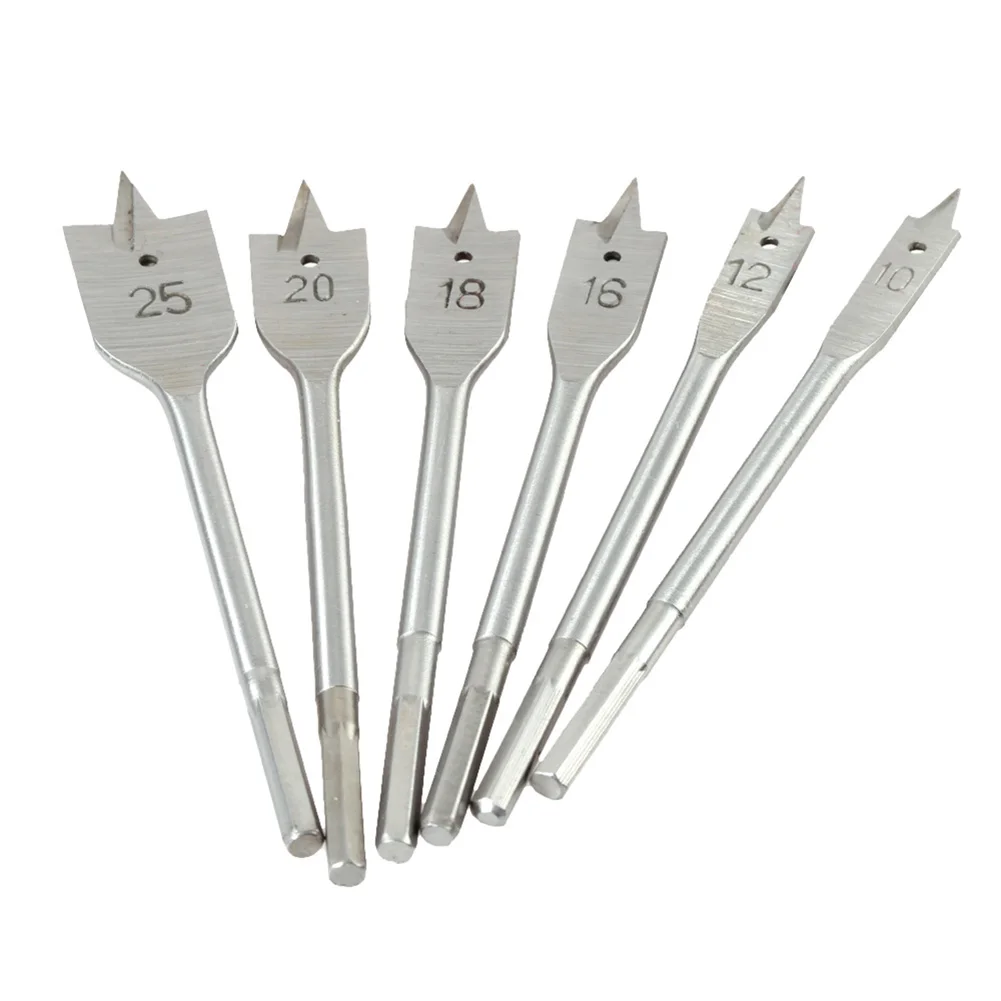 6 шт. набор сверл 10 мм-25 мм плоское сверло длинный стальной резак плоский деревообрабатывающие лопаты деревообрабатывающие сверла ручной инструмент