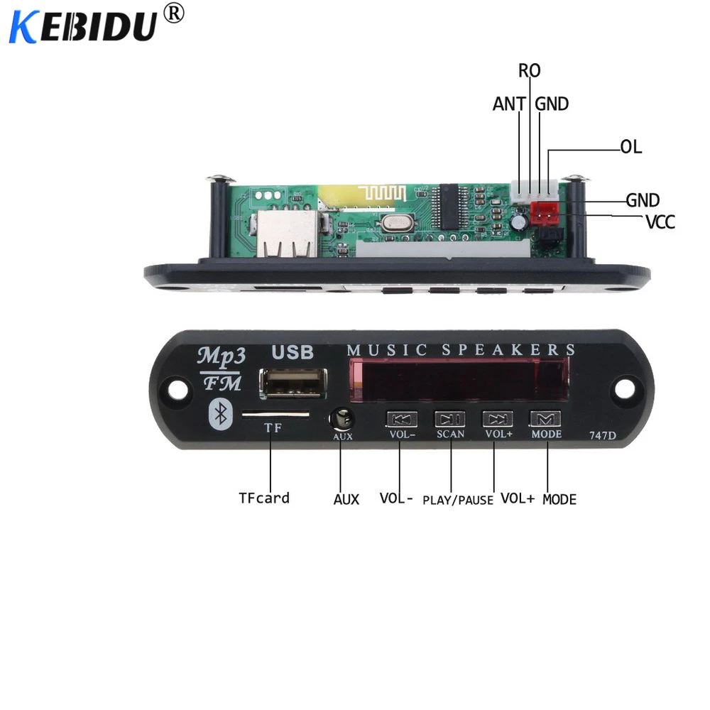 Kebidu Bluetooth MP3 плеер декодер плата FM радио TF USB 3 5 мм AUX модуль приемник автомобильный