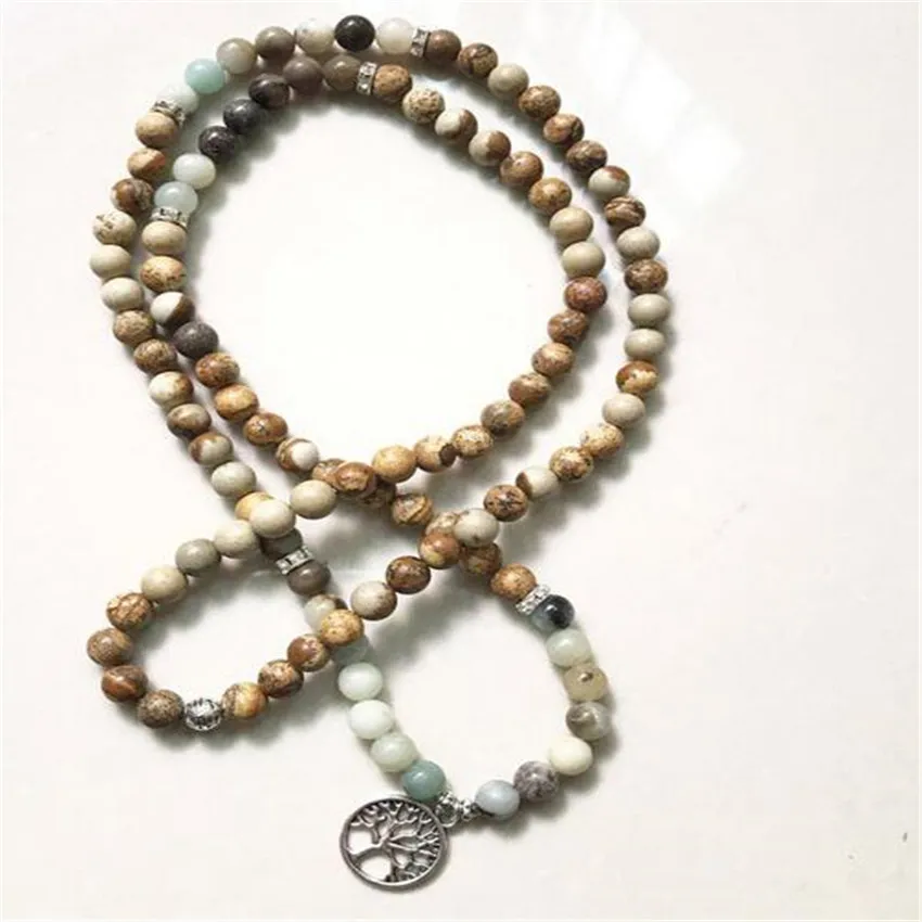 8 мм натуральный Амазонит картина камень 108 браслет Lucky Bless Sutra fengshui запястье