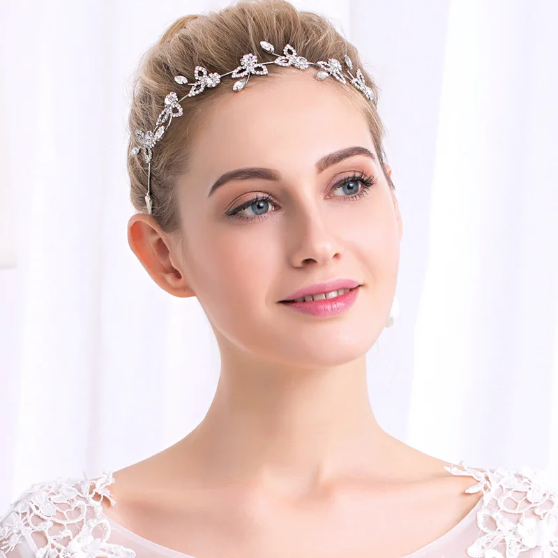 Женская повязка на голову SSYFashion ручной работы с серебряной вставкой|Свадебные