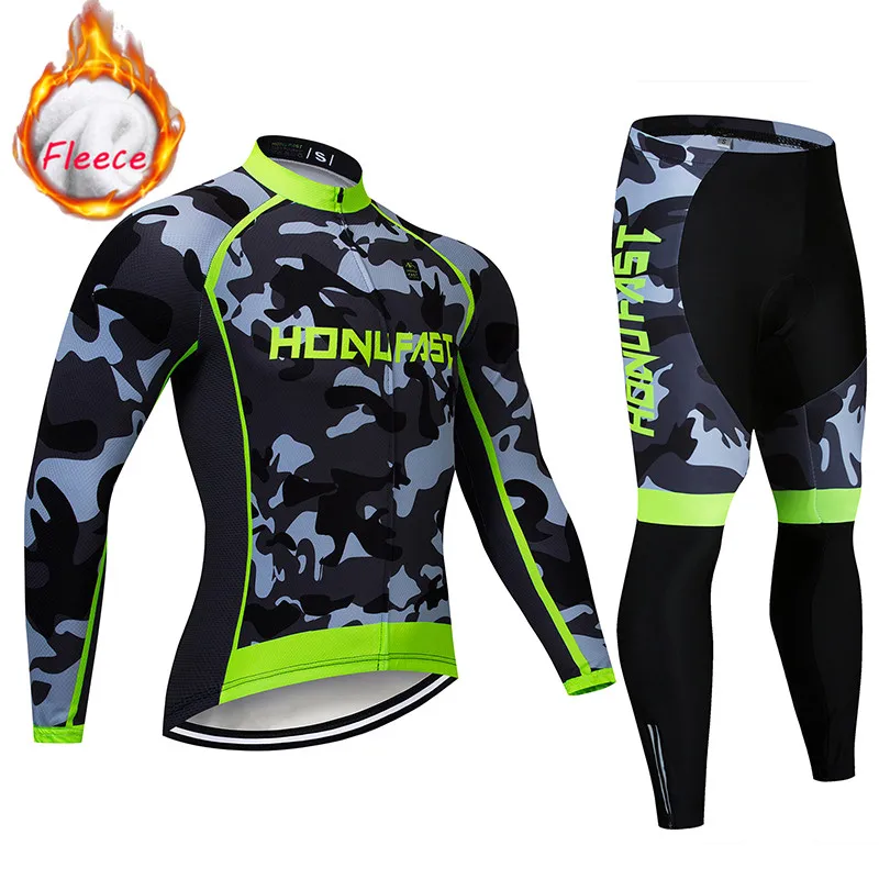 2021 Winter Men Cycling Jersey Sets Long Sleeve Mountain Bike Clothes Maillot Ropa Ciclismo Quick Dry Racing Bicycle Clothing | Спорт и