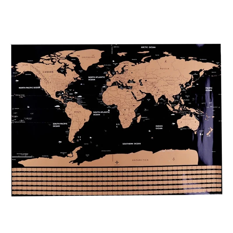 1 шт. 82 5X59 4 см черная карта мира стираемая Персонализированная креативная