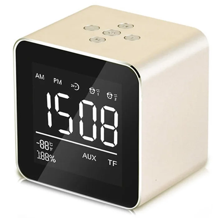 Exelvan Portable Buletooth speaker with alarm clock Temperature Time Bluetooth Stereo Sound Speaker Digital Support TF Card AUX |