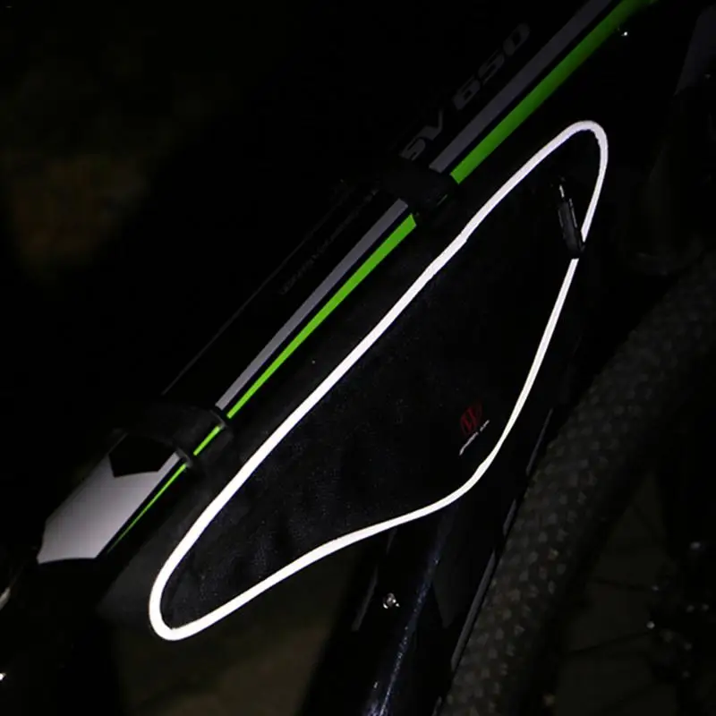 Большая емкость черный MTB велосипед Передняя труба сумка мешок Светоотражающая