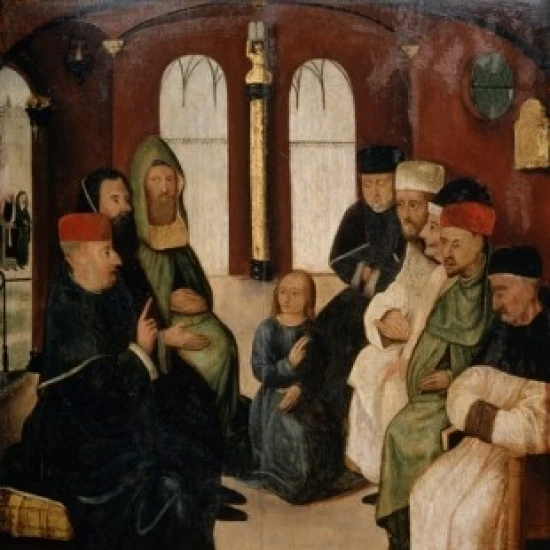 Иисус среди врачей мастер мескирха (1500 1543/немецкий) частная коллекция немецкий y