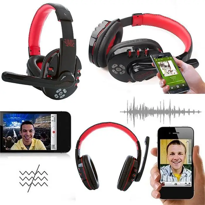 Головное крепление V8 14.0 стерео Беспроводная bluetooth гарнитура 10 м черный красный