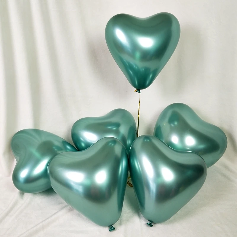 

AMAWILL 12 Inch Gold Silver Red Heart Metallic Latex Helium Balloons Valentines Day Wedding Birthday Engagement Decorations