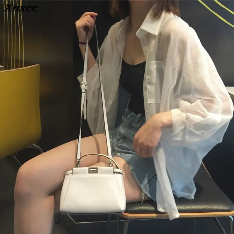 

Xnxee 2020 New Summer Women Shirts Loose Style Shirts Women Casual Shirts Ladies Fashion Ultrathin Blouses Women Tops Xnxee