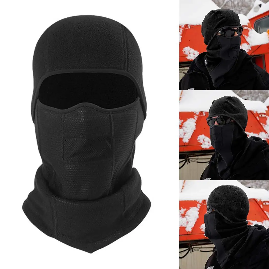 Черная маска для взрослых лица зимняя Лыжная спортивная теплая уличная унисекс