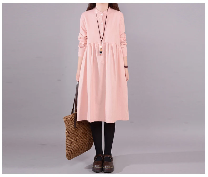 Женское платье с длинным рукавом элегантное свободное Повседневное большого