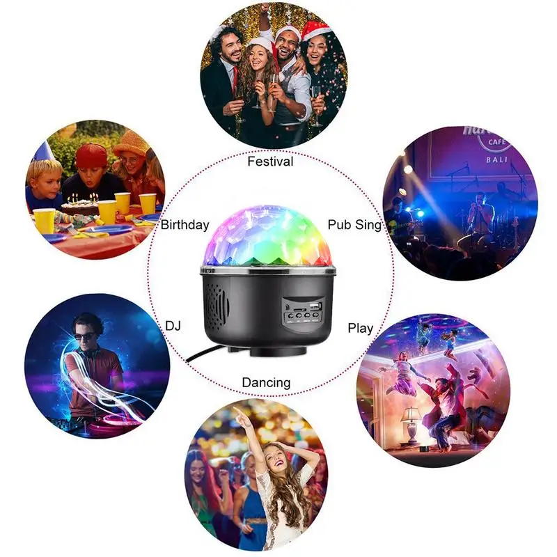 3 режима музыка в формате MP3 разноцветный мини RGB Хрустальный сценический свет с