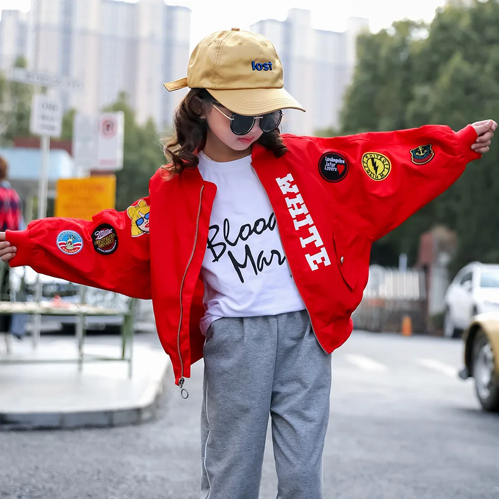 Свободная куртка для девочек весенняя одежда 2018 года Новое Детское модное