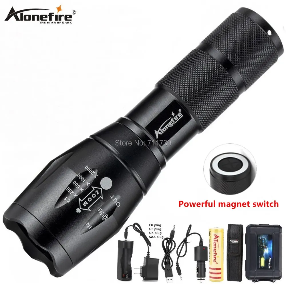 

AloneFire G700-N XM-L T6 Aluminum Waterproof Zoom led flashlight Magnet Work Torch lantern Car repair 18650 battery Rechargeable