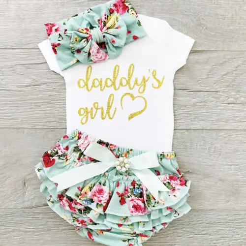 Комплект из 3 предметов Летний комбинезон с коротким рукавом и надписью для