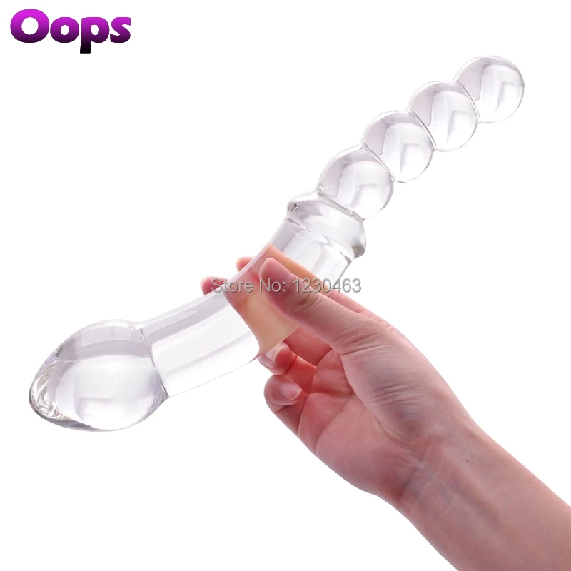 Huge Crystal Pyrex Double Glass Dildo Anal Beads Butt Plug for Women Men G Spot Stimulate Anus Massager Orgasm Adult Sex Toys | Красота и