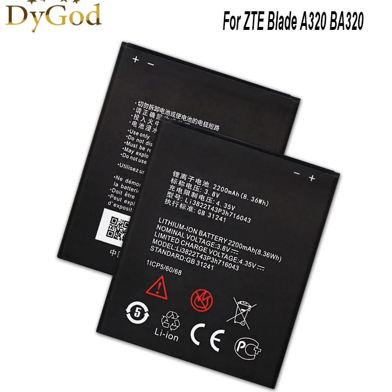 DyGod 2200 мАч Li3822T43P3h716043 батарея для ZTE Blade A320 BA320 высокое качество Мобильный телефон